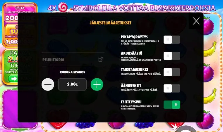 Symbolit ja voittotaulukko Symbolit ja voittotaulukko